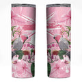 Personalised Australia Day Skinny Tumbler Pink Parrot Bird Opal Art - Aussie Hoodie