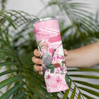 Personalised Australia Day Skinny Tumbler Pink Parrot Bird Opal Art - Aussie Hoodie