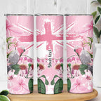 Personalised Australia Day Skinny Tumbler Pink Parrot Bird Opal Art - Aussie Hoodie