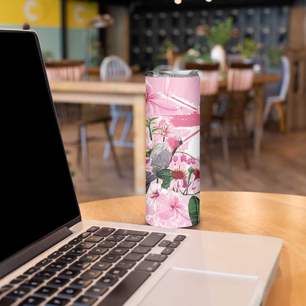 Personalised Australia Day Skinny Tumbler Pink Parrot Bird Opal Art - Aussie Hoodie
