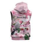 Personalised Australia Day Sleeveless Hoodie Pink Parrot Bird Opal Art - Aussie Hoodie