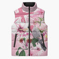 Personalised Australia Day Sleeveless Puffer Jacket Pink Parrot Bird Opal Art - Aussie Hoodie