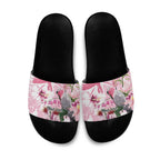 Personalised Australia Day Slide Sandals Pink Parrot Bird Opal Art - Aussie Hoodie