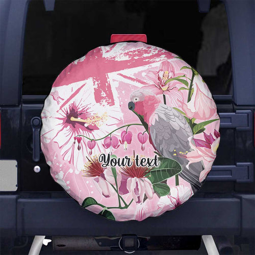 Personalised Australia Day Spare Tire Cover Pink Parrot Bird Opal Art - Aussie Hoodie