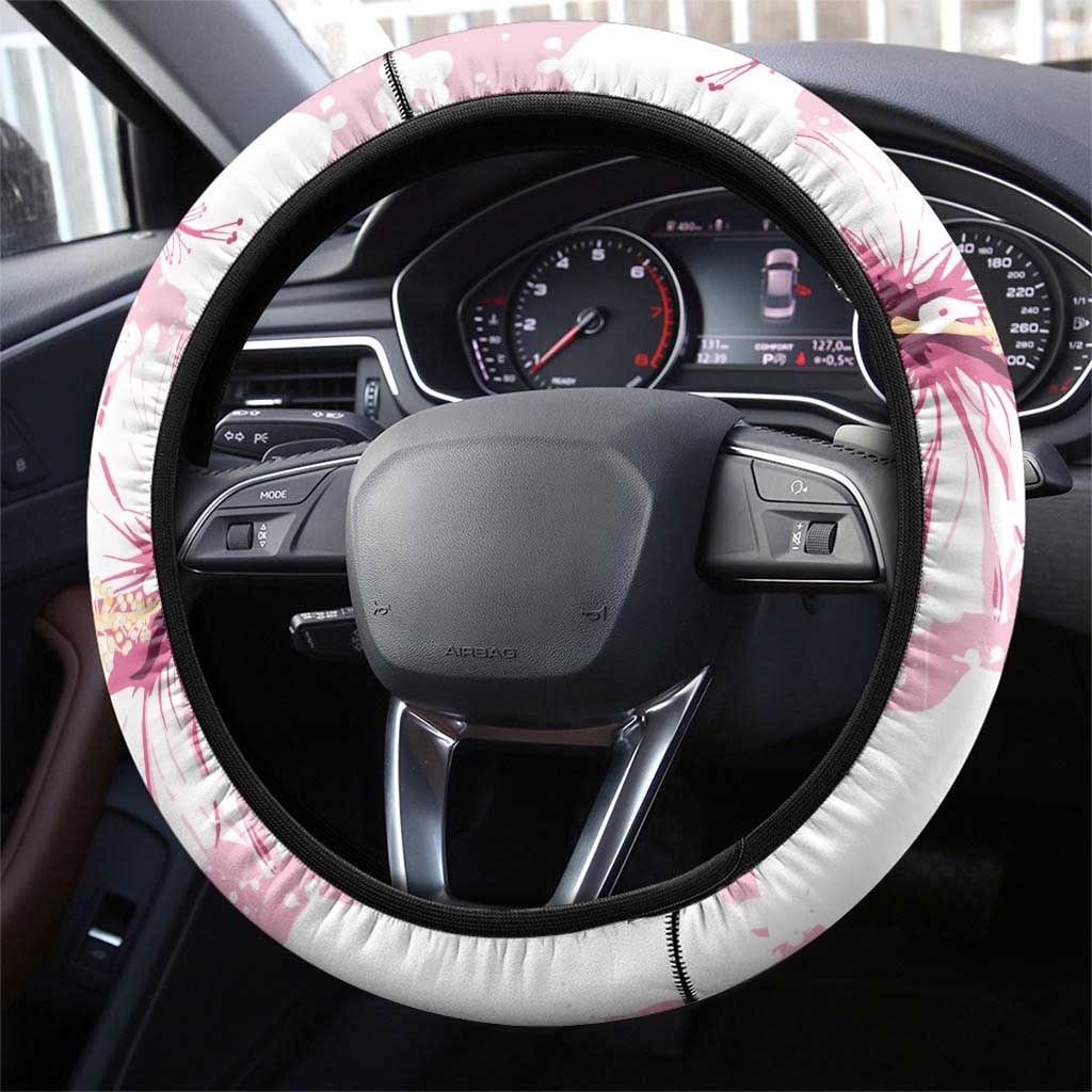 Australia Day Steering Wheel Cover Pink Parrot Bird Opal Art - Aussie Hoodie
