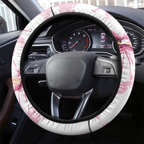 Australia Day Steering Wheel Cover Pink Parrot Bird Opal Art - Aussie Hoodie