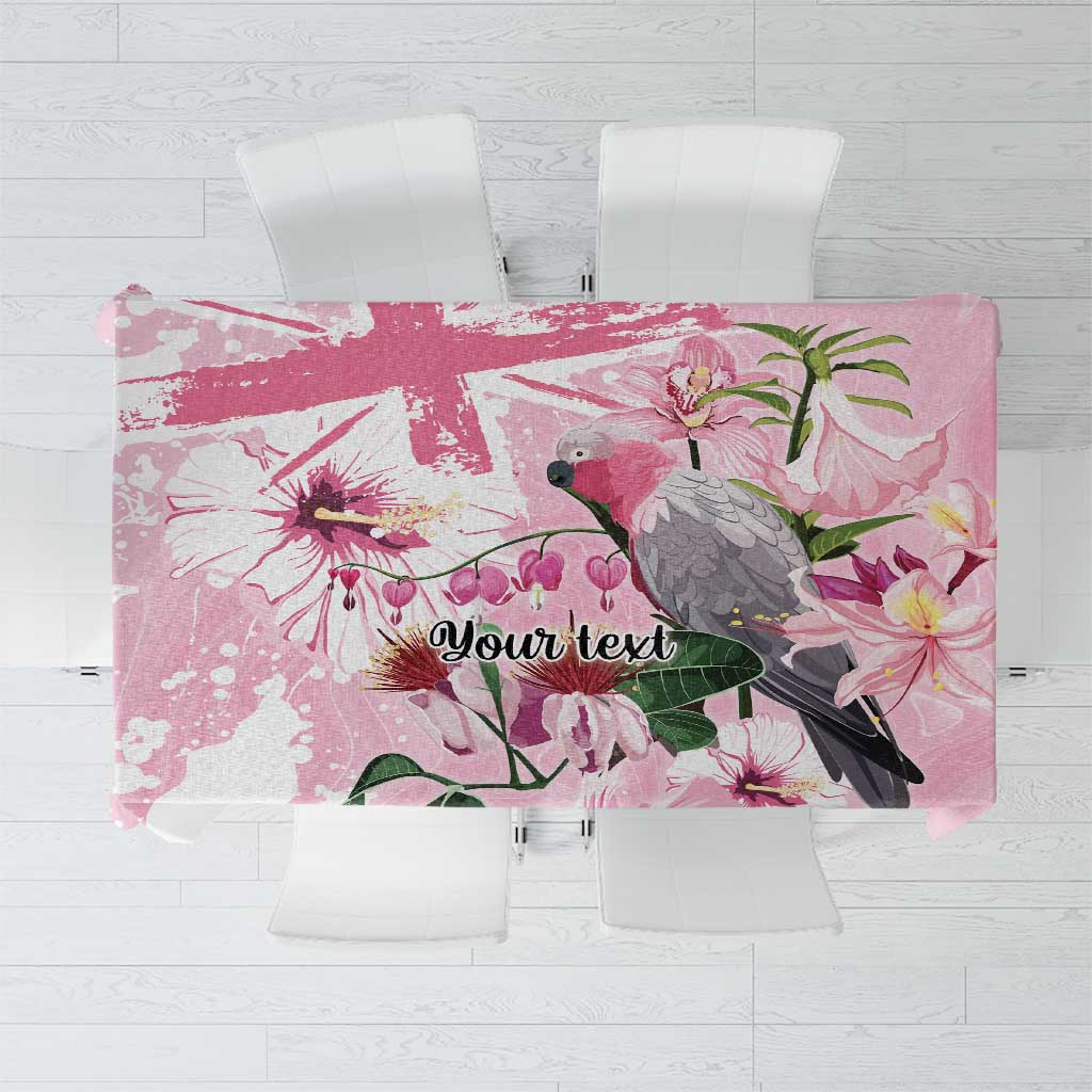 Personalised Australia Day Tablecloth Pink Parrot Bird Opal Art - Aussie Hoodie