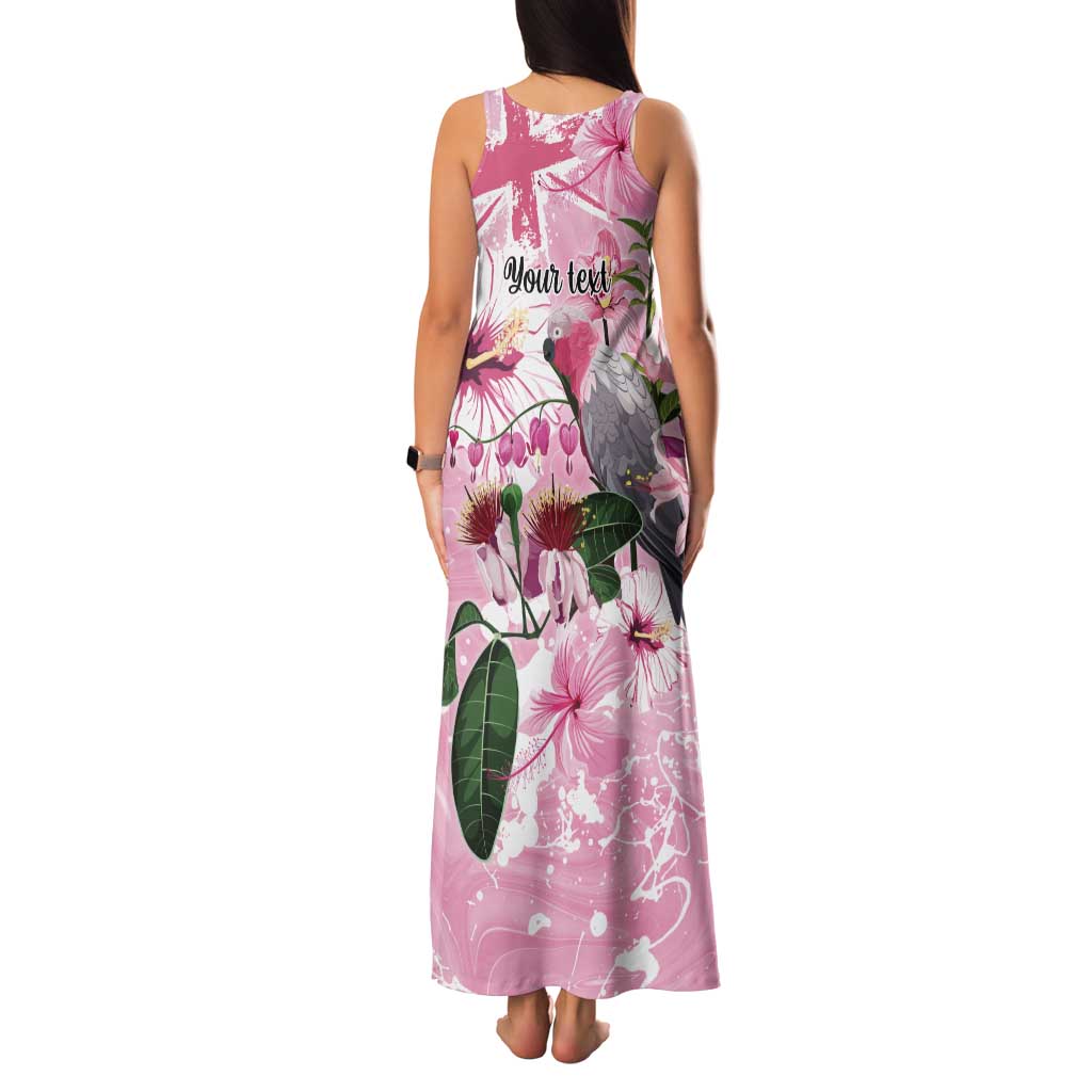 Personalised Australia Day Tank Maxi Dress Pink Parrot Bird Opal Art - Aussie Hoodie