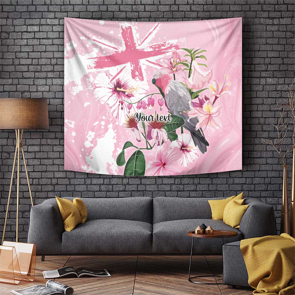 Personalised Australia Day Tapestry Pink Parrot Bird Opal Art - Aussie Hoodie