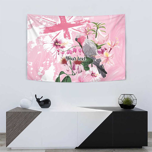 Personalised Australia Day Tapestry Pink Parrot Bird Opal Art - Aussie Hoodie