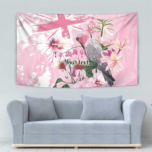 Personalised Australia Day Tapestry Pink Parrot Bird Opal Art - Aussie Hoodie