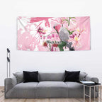Personalised Australia Day Tapestry Pink Parrot Bird Opal Art - Aussie Hoodie