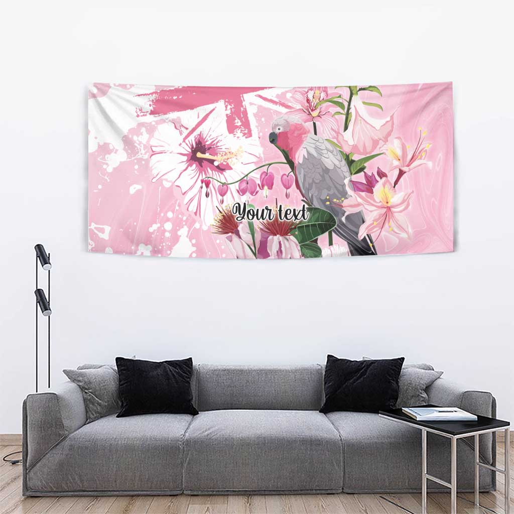 Personalised Australia Day Tapestry Pink Parrot Bird Opal Art - Aussie Hoodie