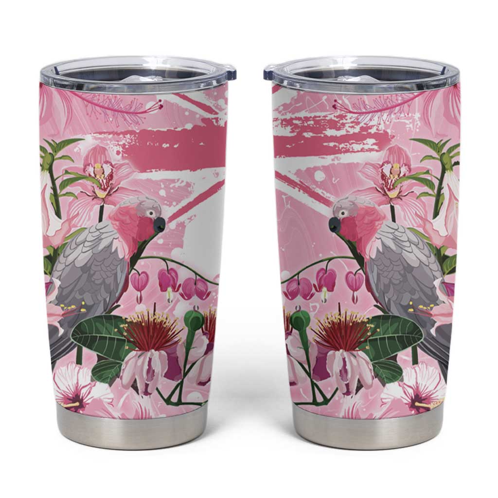 Personalised Australia Day Tumbler Cup Pink Parrot Bird Opal Art - Aussie Hoodie