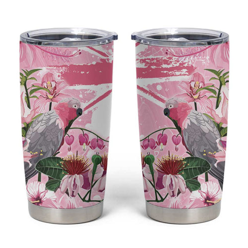 Personalised Australia Day Tumbler Cup Pink Parrot Bird Opal Art - Aussie Hoodie