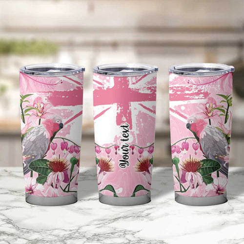 Personalised Australia Day Tumbler Cup Pink Parrot Bird Opal Art - Aussie Hoodie