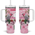 Personalised Australia Day Tumbler With Handle Pink Parrot Bird Opal Art - Aussie Hoodie