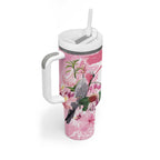 Personalised Australia Day Tumbler With Handle Pink Parrot Bird Opal Art - Aussie Hoodie