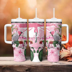 Personalised Australia Day Tumbler With Handle Pink Parrot Bird Opal Art - Aussie Hoodie