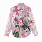 Personalised Australia Day Women Casual Shirt Pink Parrot Bird Opal Art - Aussie Hoodie