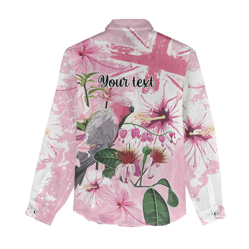 Personalised Australia Day Women Casual Shirt Pink Parrot Bird Opal Art - Aussie Hoodie