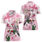 Personalised Australia Day Women Polo Shirt Pink Parrot Bird Opal Art - Aussie Hoodie