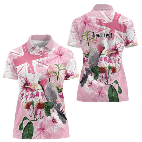 Personalised Australia Day Women Polo Shirt Pink Parrot Bird Opal Art - Aussie Hoodie