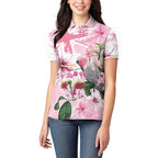 Personalised Australia Day Women Polo Shirt Pink Parrot Bird Opal Art - Aussie Hoodie