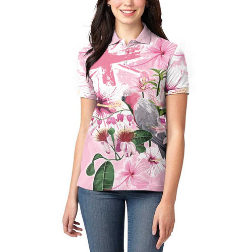 Personalised Australia Day Women Polo Shirt Pink Parrot Bird Opal Art - Aussie Hoodie