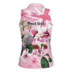 Personalised Australia Day Women Sleeveless Polo Shirt Pink Parrot Bird Opal Art - Aussie Hoodie
