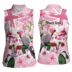 Personalised Australia Day Women Sleeveless Polo Shirt Pink Parrot Bird Opal Art - Aussie Hoodie