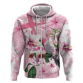 Personalised Australia Day Zip Hoodie Pink Parrot Bird Opal Art - Aussie Hoodie
