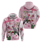 Personalised Australia Day Zip Hoodie Pink Parrot Bird Opal Art - Aussie Hoodie