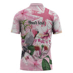 Personalised Australia Day Zipper Polo Shirt Pink Parrot Bird Opal Art - Aussie Hoodie