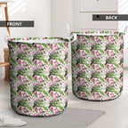 Aussie Pink Cockatoo Flowers Seamless Pattern Laundry Basket - Aussie Hoodie