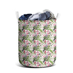 Aussie Pink Cockatoo Flowers Seamless Pattern Laundry Basket - Aussie Hoodie