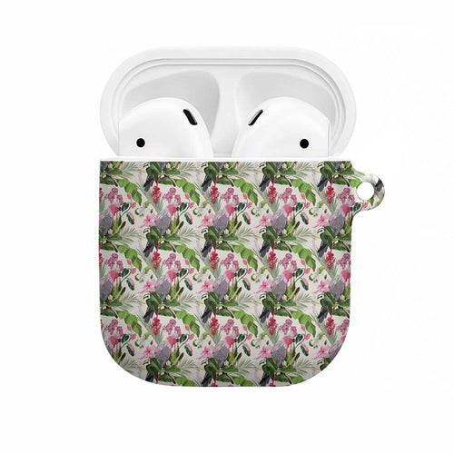Aussie Pink Cockatoo Flowers Seamless Pattern AirPods Case - Aussie Hoodie
