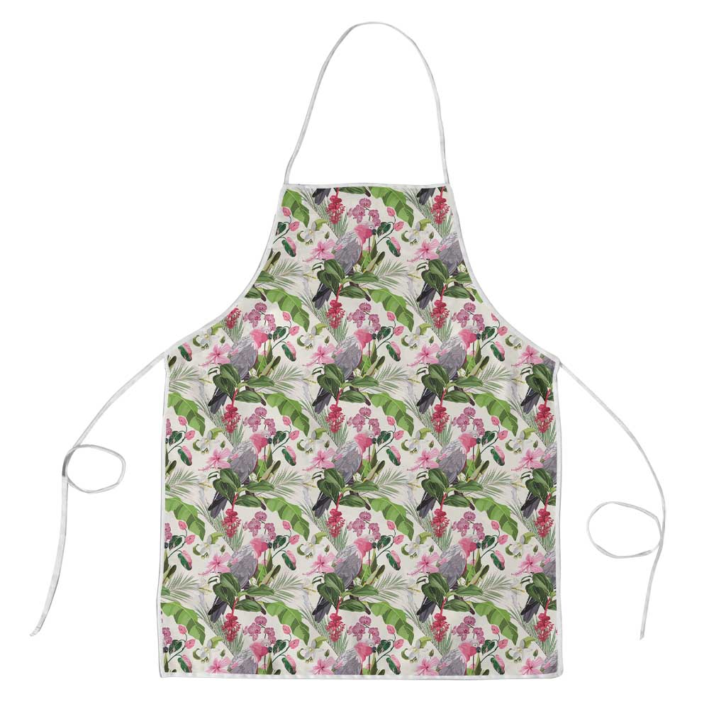 Aussie Pink Cockatoo Flowers Seamless Pattern Apron - Aussie Hoodie