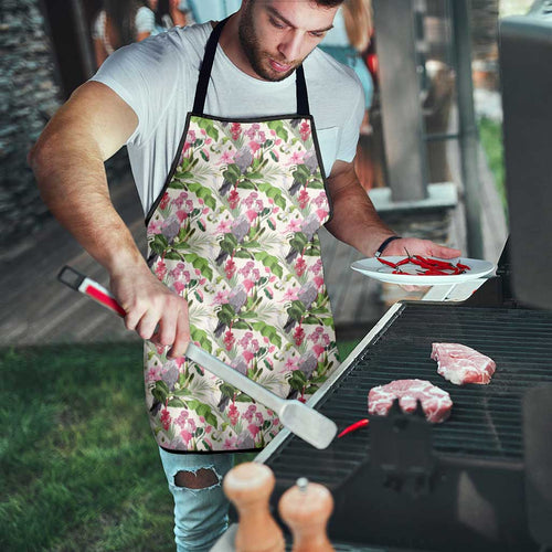 Aussie Pink Cockatoo Flowers Seamless Pattern Apron - Aussie Hoodie