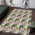Aussie Pink Cockatoo Flowers Seamless Pattern Area Rug - Aussie Hoodie