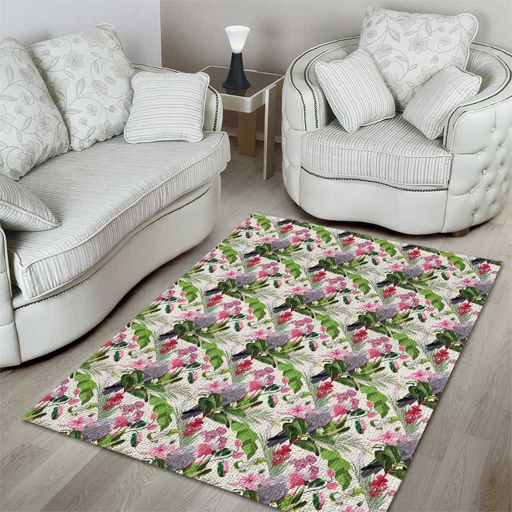 Aussie Pink Cockatoo Flowers Seamless Pattern Area Rug - Aussie Hoodie