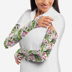 Aussie Pink Cockatoo Flowers Seamless Pattern Arm Sleeves - Aussie Hoodie