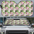 Aussie Pink Cockatoo Flowers Seamless Pattern Auto Sun Shade - Aussie Hoodie