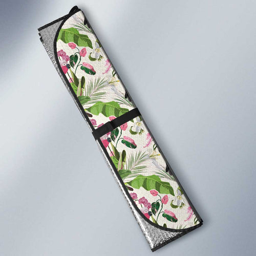 Aussie Pink Cockatoo Flowers Seamless Pattern Auto Sun Shade - Aussie Hoodie