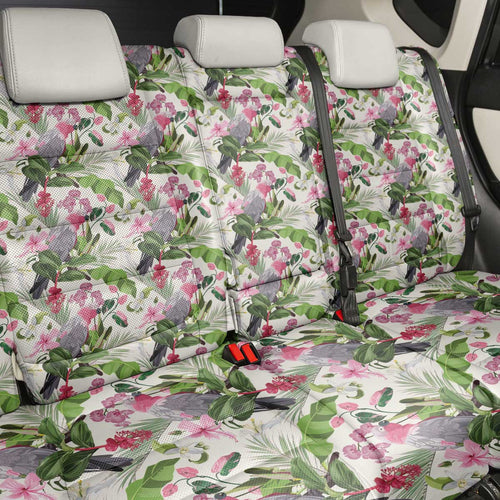 Aussie Pink Cockatoo Flowers Seamless Pattern Back Car Seat Cover - Aussie Hoodie