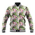 Aussie Pink Cockatoo Flowers Seamless Pattern Baseball Jacket - Aussie Hoodie