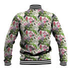 Aussie Pink Cockatoo Flowers Seamless Pattern Baseball Jacket - Aussie Hoodie