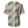 Aussie Pink Cockatoo Flowers Seamless Pattern Baseball Jersey - Aussie Hoodie