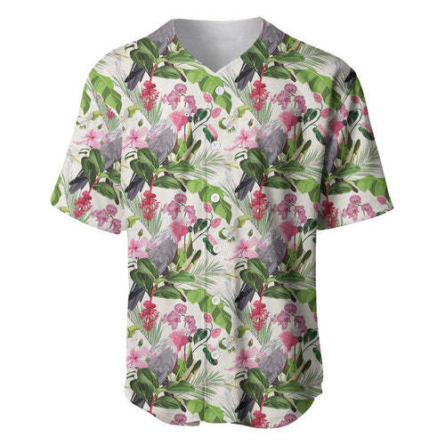 Aussie Pink Cockatoo Flowers Seamless Pattern Baseball Jersey - Aussie Hoodie