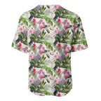 Aussie Pink Cockatoo Flowers Seamless Pattern Baseball Jersey - Aussie Hoodie